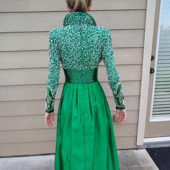 Stephen Yearick Emerald Green Gown Size 2 - Picture 12 of 16